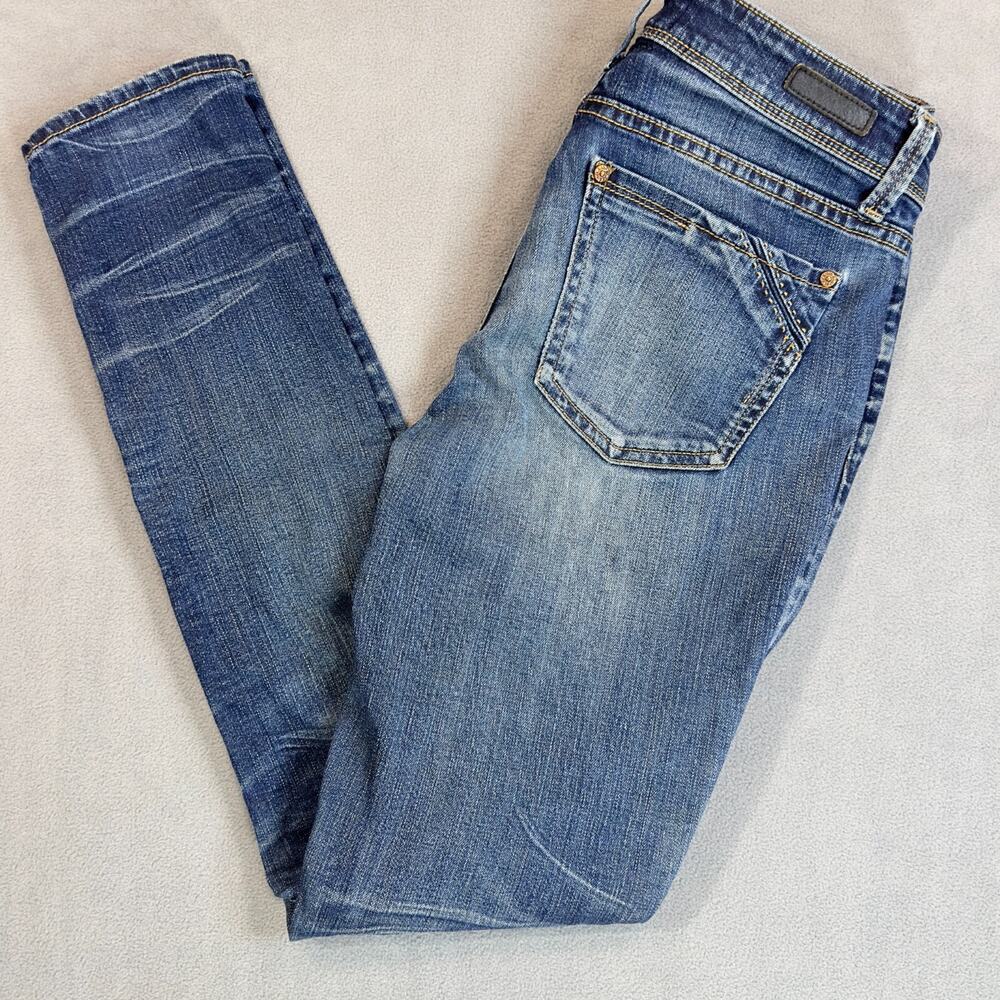 Womens Buckle Black Jeans Fit No 53 27x32 Skinny Stretch Medium Wash BKE